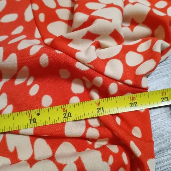 CATO Women's Wrap Dress Size 18/20W Orange/ Cream - Picture 8 of 12